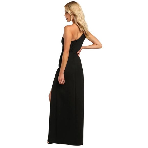 Lulu's good times only black one-shoulder maxi dress Medium - Picture 3 of 9